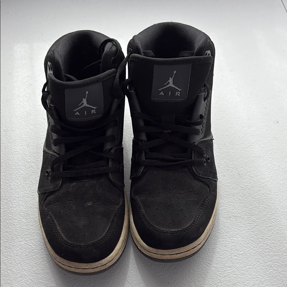 Boys Nike‎ Jordan Black High-Top Sneakers with Suede Finish